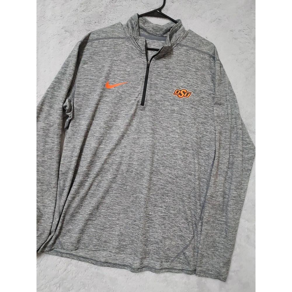 Oklahoma State University Pullover Mens XL  Nike Pullover OSU NCAA Gray Dri Fit